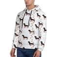 thumbnail image 3 of Pofeuu Dachshund Dog Print Mens Casual Hooded Collar Drawstring Hoodies Pullover Sweatshirts Casual Long Sleeve Shirts-4X-Large, 3 of 7