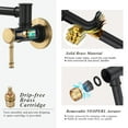 thumbnail image 4 of WOWOW 23.9-inch Wall Mount Folding Stretchable Pot Filler Faucet with Double Handle in Black and Gold, 4 of 7