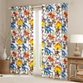 thumbnail image 2 of Homewish Cartoon Dinosaur Blackout Curtains Set of 2 (52x84 Each) for Preppy Child Children,Kawaii Animal Dino Window Curtains,Cute Jungle Wildlife Curtains and Drapes,Ultra Soft Home Decor, 2 of 6