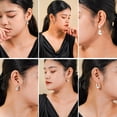 thumbnail image 4 of Pendientes de moda JeenMata Mujer Oro Blanco Juego de 6 Pares, 4 of 5