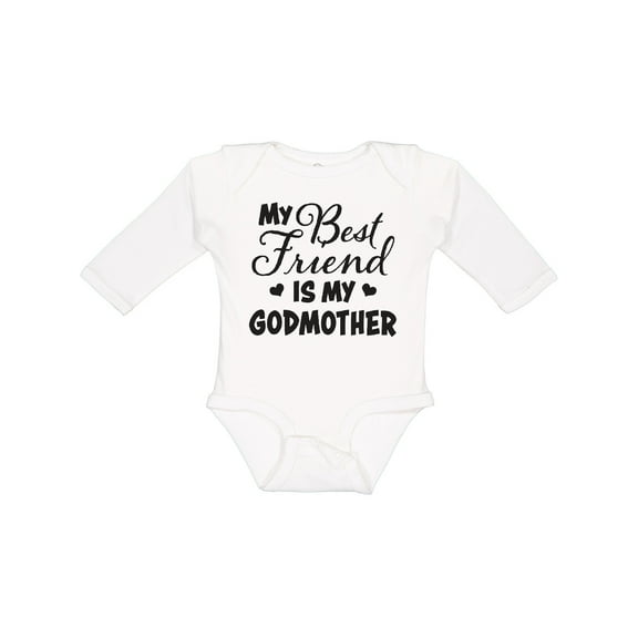 Inktastic My Best Friend is My Godmother with Hearts Boys or Girls Long Sleeve Baby Bodysuit
