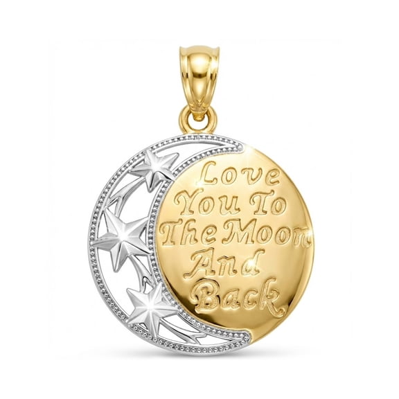 Charm America - Gold"Love You to the Moon and Back" Charm - 10 Karat Solid Gold