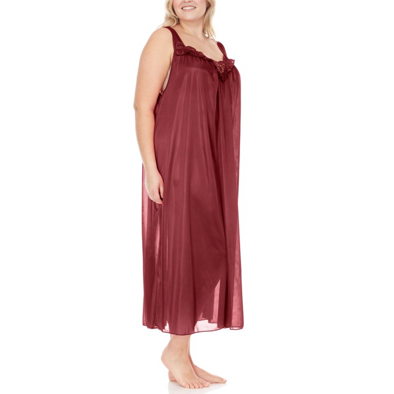 EZI Nightgowns for Women Soft Breathable Satin Night Gowns for