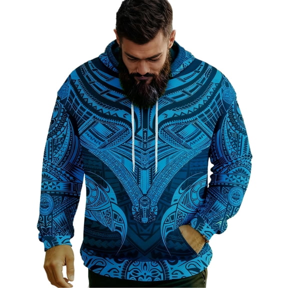 CONZONE Men's Hoodies Viking Mythology Graphic Hoodie For Men Long Sleeve Pullover Hooded Sweatshirt Soft Fall Winter Sweatshirts With Pocket
