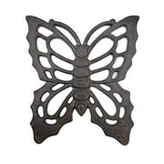 Comfy Hour Rustic Style Collection Cast Iron Garden Stepping Stone - Butterfly (Brown)