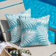 thumbnail image 4 of Throw Pillow Covers, Turquoise Palm Leaf 16x16 Pillow Covers for Couch/Sofa/Bed, Summer Coastal Botanical Tropical Decorative Square Linen Cushion Pillowcase for Home Decor, 4 of 9