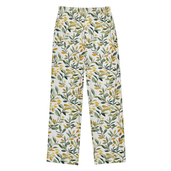 FORMRS Kids Pajama Pants with Pockets Size 6-8Y Boys Lounge Sleep Bottoms, Autumn Greenery