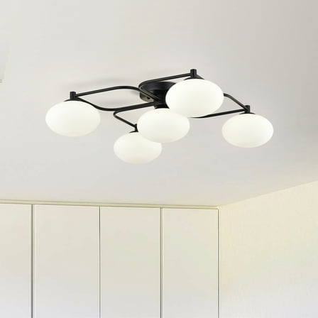 Camris 23.6 in. 5-Light Indoor Matte Black Finish Chandelier