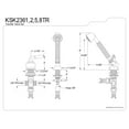 thumbnail image 2 of Kingston Brass KSK2361TR Deck Mount Hand Shower with Diverter for Roman Tub Faucet, Polished Chrome, 2 of 2
