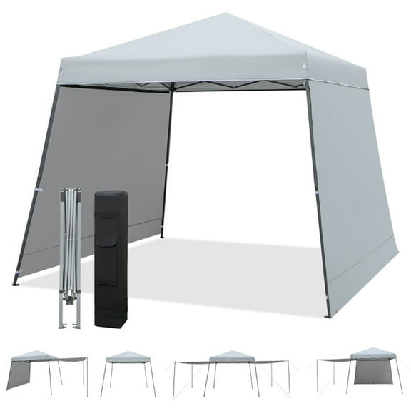 Spaco Patio 10x10FT Instant Pop-up Canopy Folding Tent with Sidewalls and Awnings Outdoor-Gray, Party Tent for Outside Party Waterproof Tent BBQ Shelter