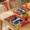 thumbnail image 4 of Pig Sunflowers Placemats Set of 2, Yellow Pink Flower Bee Leaf Farms Animal Oil Painting Non-Slip Place Mats Washable Table Mats for Kitchen Dining Table Decorations Indoor/Outdoor, 4 of 9