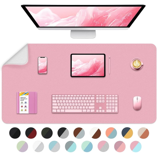 Multifunctional Large Desk Mat Double Sided Computer Desk pad Extended Mouse Mat Office Desk Protector with PU Leather .&#;&#;×.&#; Office Home Writing Pad (+