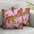 thumbnail image 3 of Nawypu  Pink Tigers Pillow Covers Decorative Throw Pillowcase Square Couch Cushion Cover for Home Decor Sofa Living Room Bed Car Sofa, 3 of 5