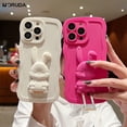 thumbnail image 2 of Funda con soporte de conejo de dibujos animados para iPhone, carcasa de silicona suave con ondas rizadas para iPhone 11, 13, 12, 14 Pro Max, 7, 8 Plus, X, Xs, Max, Xr, SE, 2, 3 Fivean unisex, 2 of 2