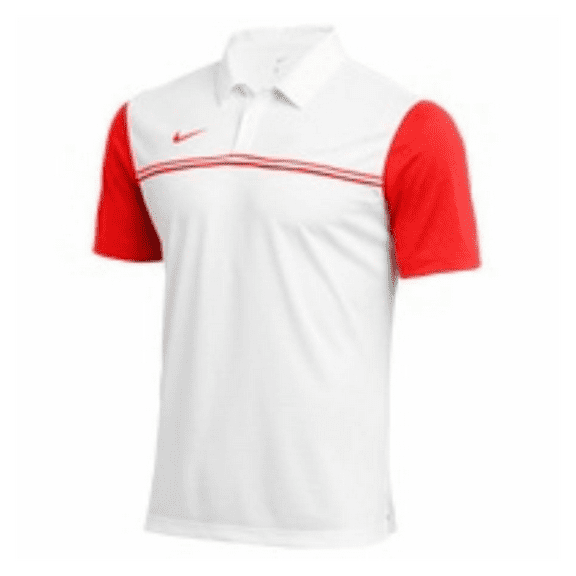 Nike Mens Dry Franchise Short Sleeve Tagless Polo CI4467 (White/Red, 2XLarge)
