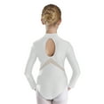 thumbnail image 2 of Sxiwei Kids Girls Rhinestones Mock Neck Figure Ice Skating Ballet Dance Leotard Bodysuit Long Sleeve White 12, 2 of 7
