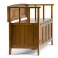 thumbnail image 2 of Simpli Home Acadian Solid Wood Entryway Storage Bench In Light Avalon Brown, 2 of 10