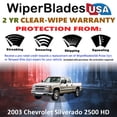thumbnail image 2 of 2003 Chevrolet Silverado 2500 HD Beam Wiper Blades Wipers w/2yr Warranty (Set of 2) (WiperBladesUSA), 2 of 5