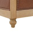 thumbnail image 5 of Noble House Glencoe Upholstered Tufted 3 Seater Sofa with Nailhead Trim, Cognac Brown and Natural, 5 of 12