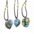 thumbnail image 4 of Natural Labradorite Crystal Necklace Healing Chakra Pendant with Hand-Woven Rope Labradorite Palm Stone Moonstone Healing Stone Pendant, 4 of 7