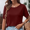 thumbnail image 4 of Hilenly Backless Yoga Tops for Womens Criss Cross Open Back T Shirts Short Sleeve Athletic Shirt Summer Workout Tee, 4 of 6