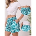 thumbnail image 2 of DARING DIVA Women's Casual Wide Leg High Waist Vacation Drawstring Shorts Small Green, 2 of 6