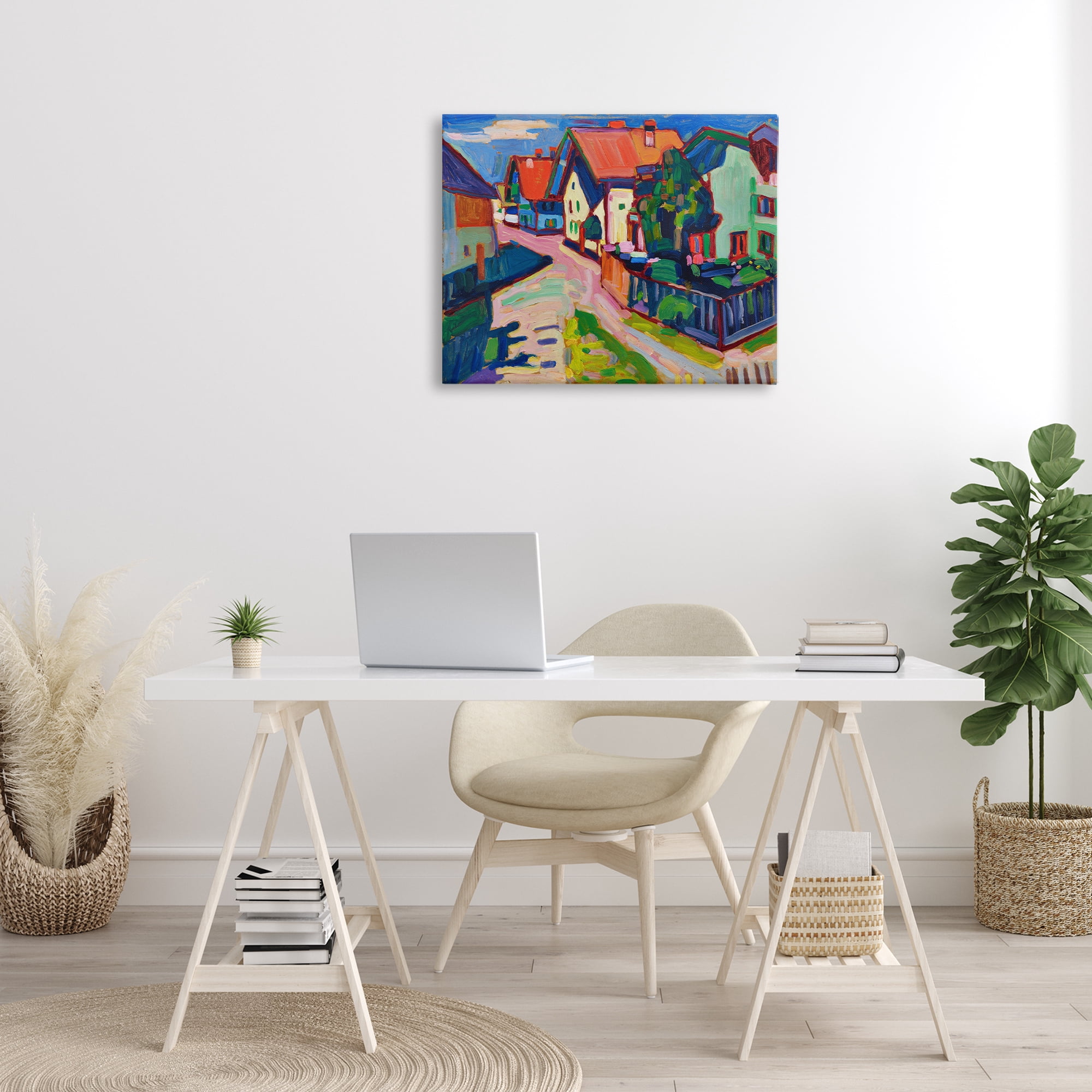 Stupell Industries Kandinsky Murnau Landscape Scenic & Cityscapes Painting Wrapped Canvas Art Print Wall Art, 30 x 24