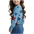 thumbnail image 4 of CHEEREAM Girls Gradient Star Graphic Shirts Kids Cute Crewneck Pullover Tops 2025 Novelty Preppy Blouse Casual Long Sleeve Top, 4 of 8