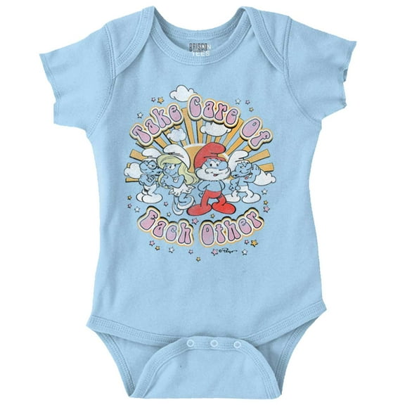 Smurfs Take Care Of Each Other Bodysuit Jumper Girls Infant Baby Brisco Brands 12M