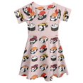 thumbnail image 4 of Renewold Cute Panda Sushi Girls A-Line Dresses Size 5-6 Casual Dress Holiday Party Short Sleeves Dress Personalized One-Shoulder Princess Dress, Pink, 4 of 5