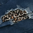 thumbnail image 5 of HaoXianJian Women's Casual Hight Waist Cut Off Ripped Hot Pants Leopard Print Stretch Denim ShortsNightclub Beach Shorts Party Clubwear Hot Pant, 5 of 9