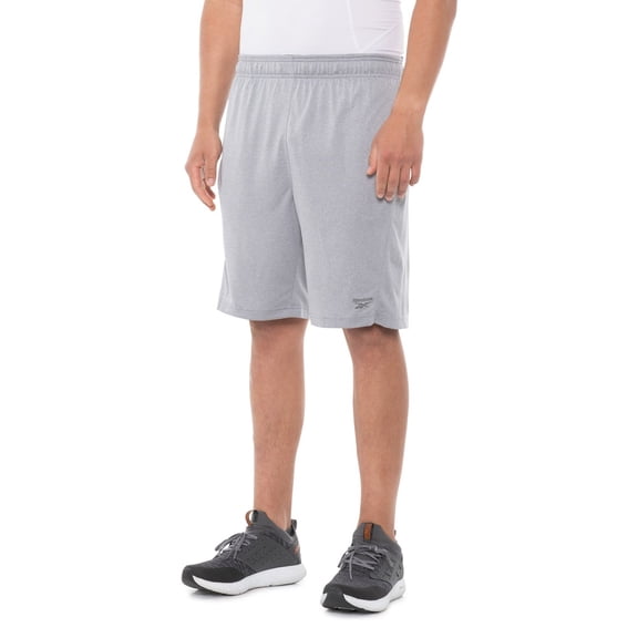 REEBOK SHORTS MENS - SZ XLARGE - GREY FIREBALL - SLIM 9" GYM SOCCER TRAINING