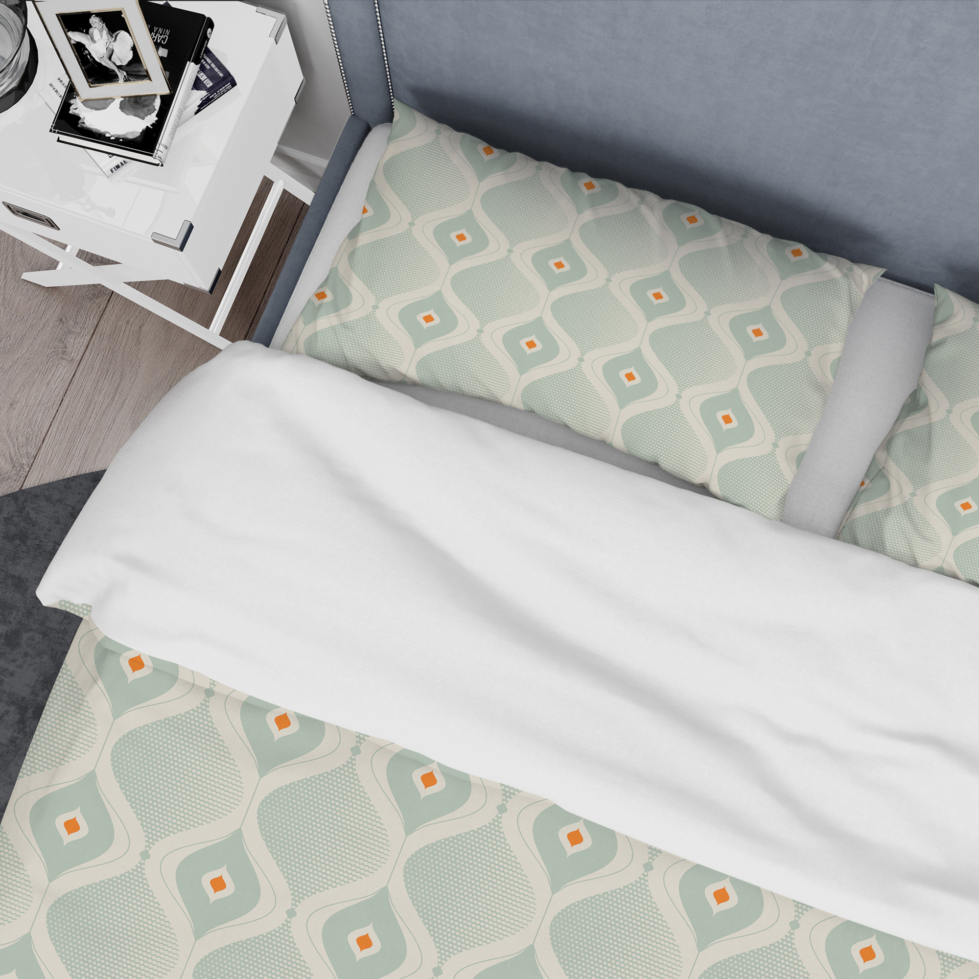 Designart 'Retro Abstract Drops VII' Mid-Century Modern Duvet Cover Set