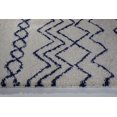 thumbnail image 4 of Ladole Rugs Tapis de Treillis Contemporain Durable Fabriqué à la Machine en Ivoire-Bleu Marine, 4 of 4