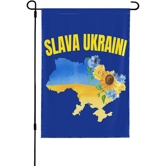 Slava-Ukraini flags Glory-To Ukraine 12 * 18 Double-Side Garden Banner No Flagpole