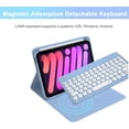 thumbnail image 3 of Round Key Magnetic Detachable Keyboard Cover with Mouse & Apple Pencil Slot for iPad Air 13 M2/M3/M4 / iPad Pro 12.9", Slim Folio Case,Teal, 3 of 7