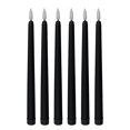thumbnail image 1 of Velas cónicas sin llama negras de 11 pulgadas (aproximadamente 27,9 cm), 6 unidades, funciona con pilas, luz LED con mecha y ajuste de tiempo, 1 of 4