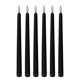 thumbnail image 1 of Velas cónicas sin llama negras de 11 pulgadas (aproximadamente 27,9 cm), 6 unidades, funciona con pilas, luz LED con mecha y ajuste de tiempo, 1 of 8