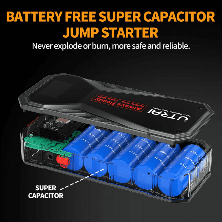 UTRAI Super Capacitor Car Jump Starter Super Safe Battery Less Quick Charge 1000A Portable For Emergency Booster Starting Device