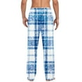 thumbnail image 7 of Mens Pajama Pants with Pockets Cotton Plaid Lounge Pants PJ Bottoms Elastic Waist Sleep Wear, 2XL Blue #A, 7 of 7
