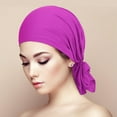 thumbnail image 5 of 4 Pieces Slip-On Pre-Tied Head Scarves Women Headwear Turban Beanie Caps Head Wrap Headscarf for Women, 5 of 6