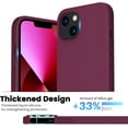 thumbnail image 3 of Shockproof Liquid Silicone Designed for iPhone 13 Case Gel Rubber Full Body Protection Anti-Shock Cover Case Drop Protection 6.1inch-WineRed, 3 of 11