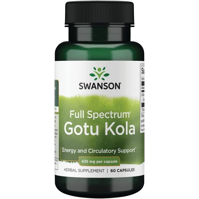 Swanson Suplemento Alimenticio Gotu Kola 435 mg 60 Cápsulas