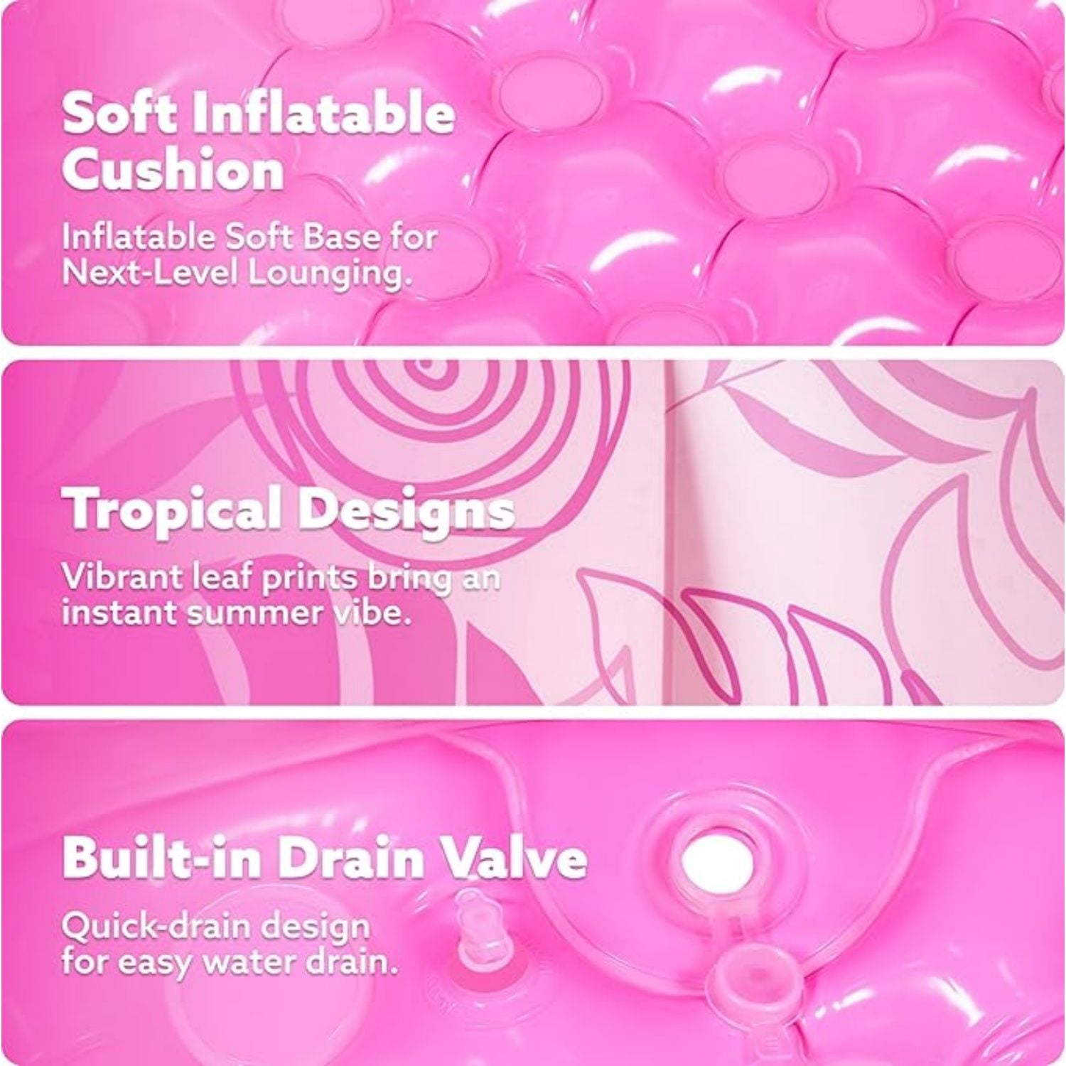 Inflatable Swimming Pool,5.5ft x 20 Inch Full-Sized Blow Up Durable Thickened Luxury Above Ground Family Pool with Comfortable Backrest for Summer Water Party Backyard Garden Lawn,Pink