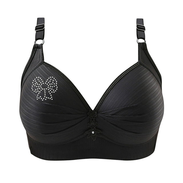 Birdeem Bras for Women Womans Printing Gathered Together Large Size Daily Bra Underwear No Rims