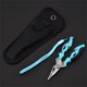 thumbnail image 1 of Stainless Steel Fishing Pliers | Hook Remover Braid Cutter Saltwater Resistant Tool | Non-Slip Ergonomic Handle | Compact Size 12.5x5.2cm | Blue | With Sheath | Easy One-Hand Use, 1 of 8