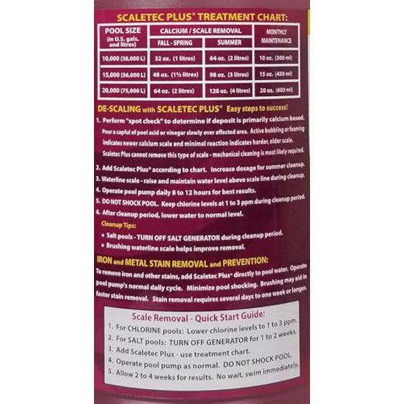 EasyCare 20064 Scaletec Plus Descaler and Stain Remover, 64 oz. Bottle