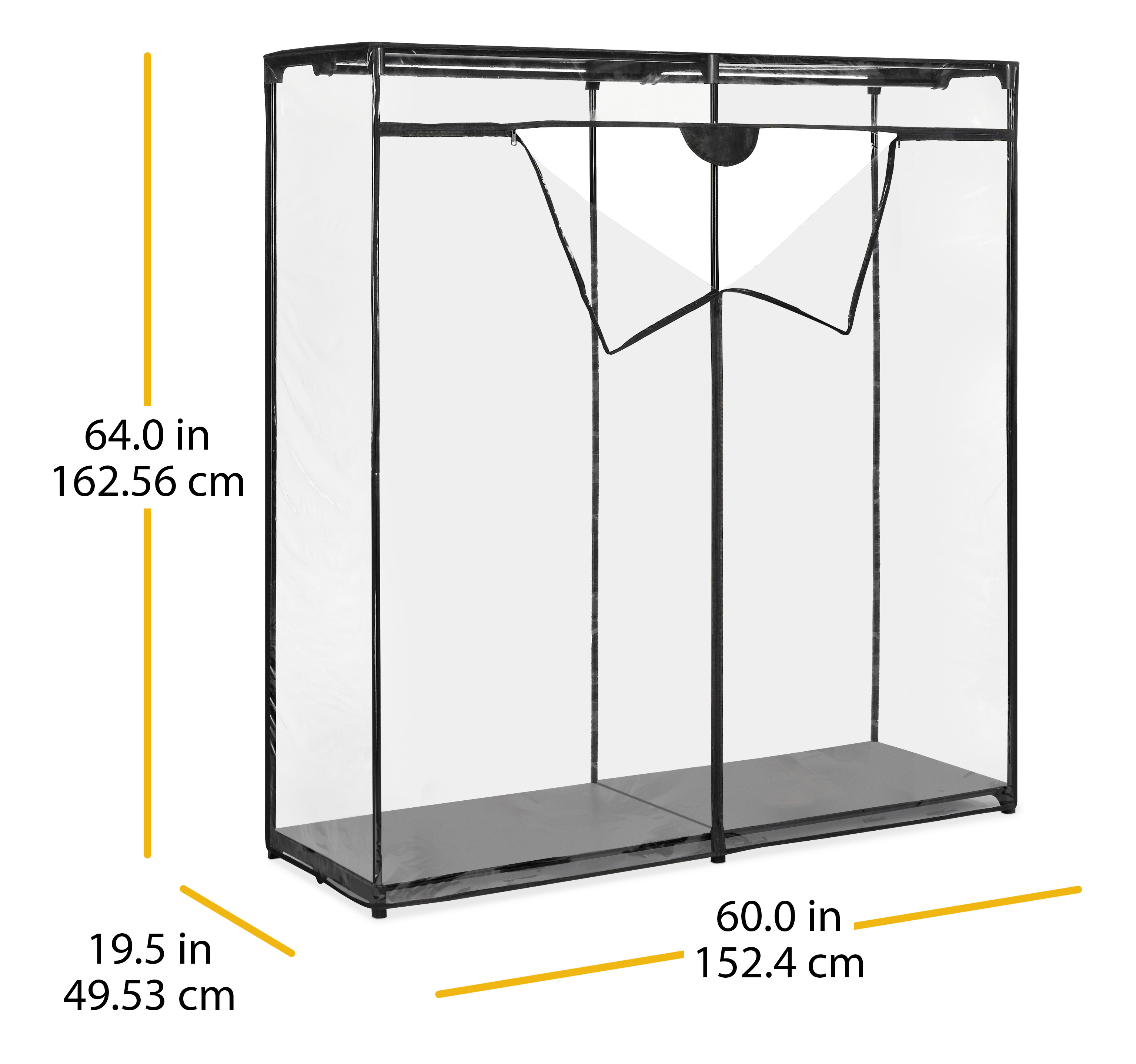 Whitmor Extra Wide 60 inch Metal Freestanding Closet Systems, Black and Clear - image 4 of 5