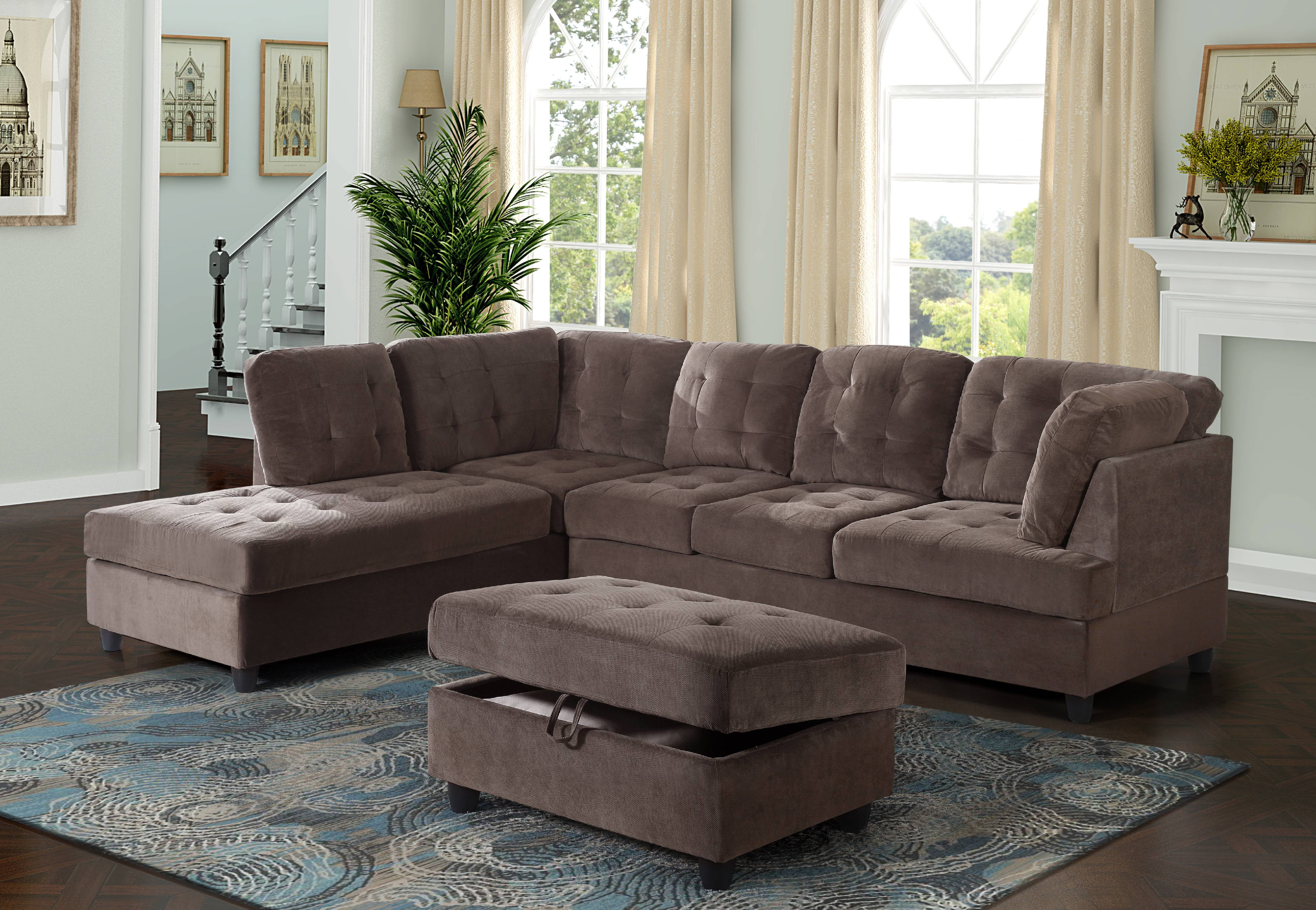 L Shape Sectional Sofa, Sectional Sofa With Chaise And Storage Ottoman