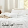 thumbnail image 4 of King Comforter Set - 4 Pieces Pinch Pleat Bed Set, White Boho Bedding for All Season, 1 Soft Comforter, 2 Pillowcases, 1 Decorative Pillow, 4 of 7